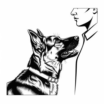 Preview: Damen T-Shirt Schäferhund mit Frau